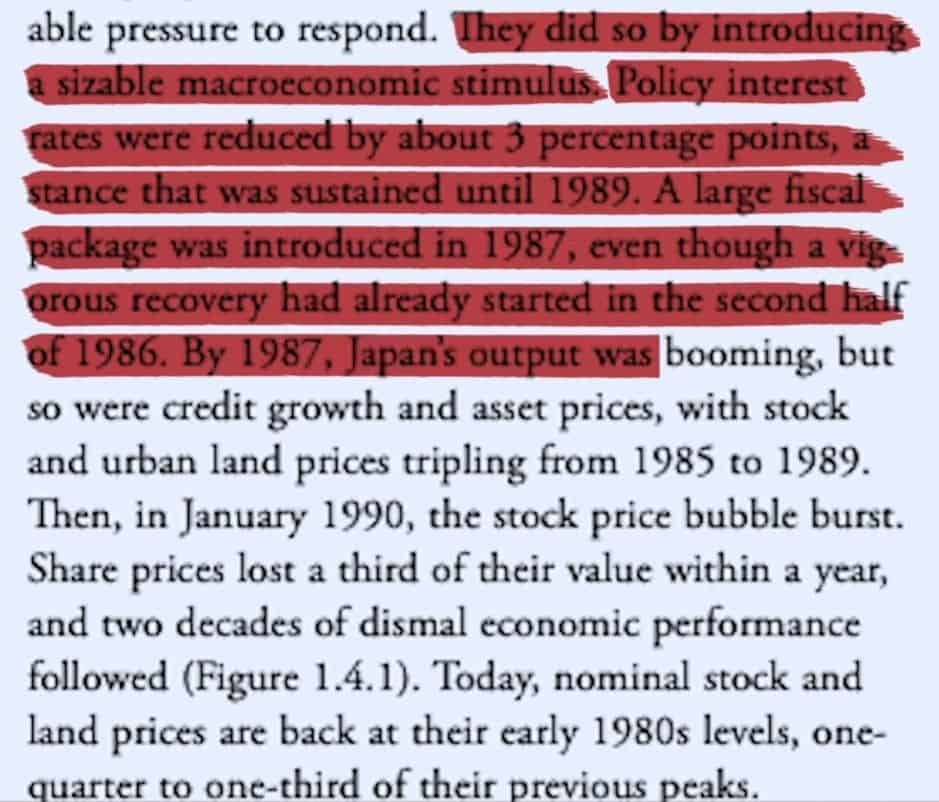 January 1990 the stock bubble burst.