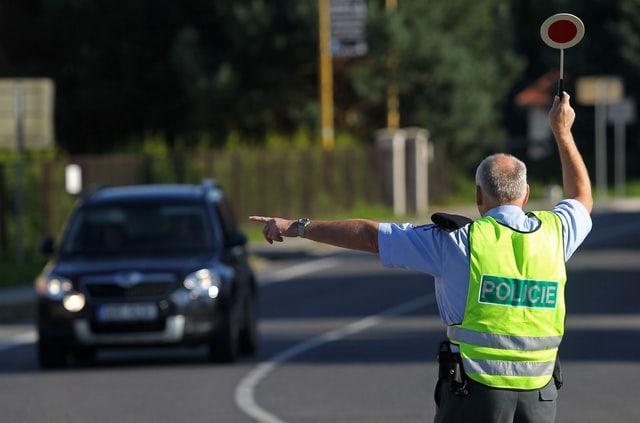police officer directing traffic