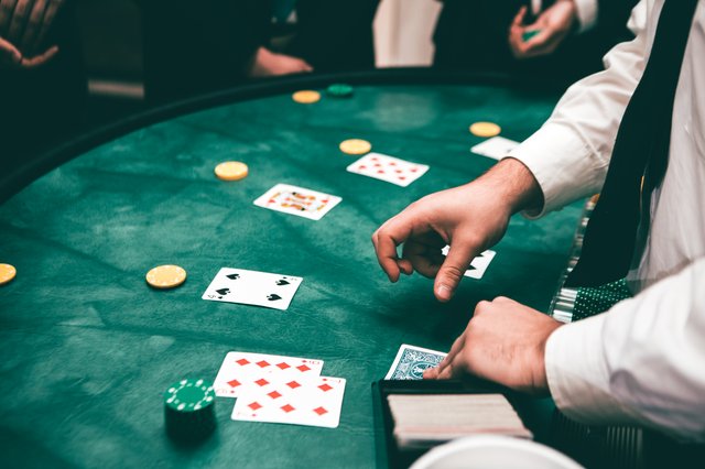 a card table at a casino