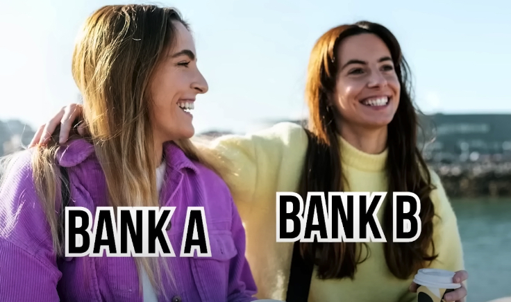 Bank A and Bank B are buddies